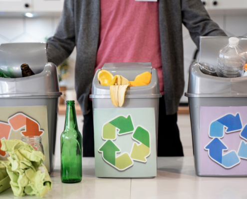 Recycling system in an office kitchen